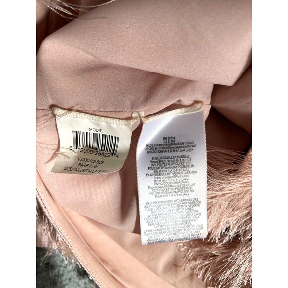 BCBG MaxAzria Jaxon Fringe Pink Blush Jacket Top & Modie Skirt Set, Small - Picture 8 of 9